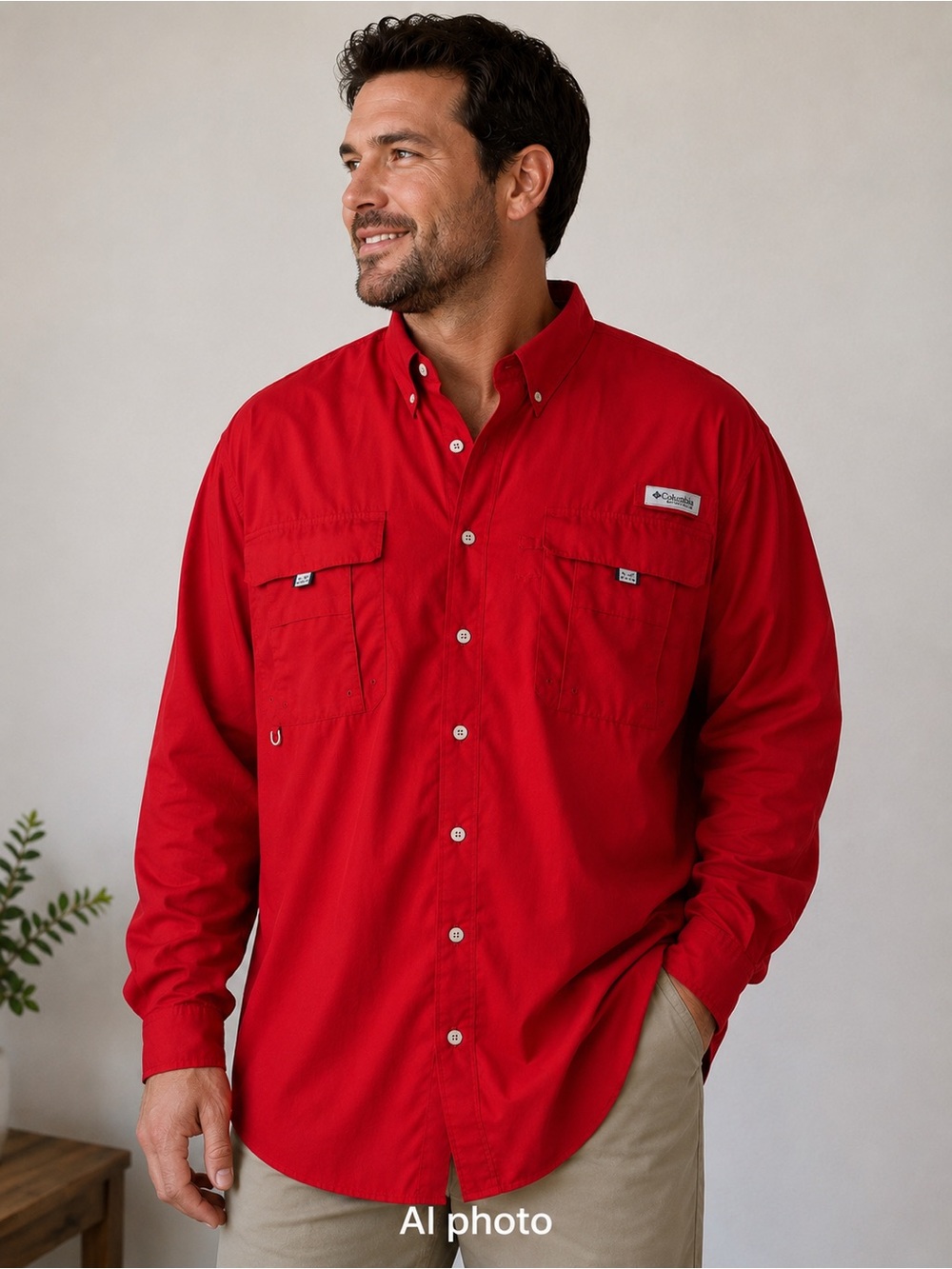 Columbia PFG Bahama Fishing Shirt – 3XL Long Sleeve Red